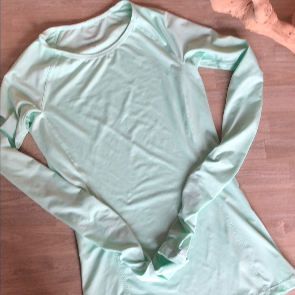 Nike Pro LS Dri Fit Top, Seafoam Green, Size Small